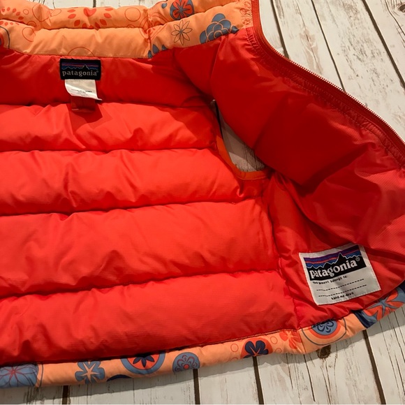 Patagonia orange floral vest play for stains XXS 4t - Picture 3 of 8